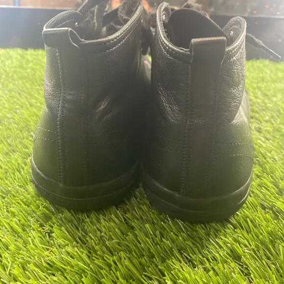 PRADA NAPPA leather black lace up high sneaker shoes.  4T 2583 .