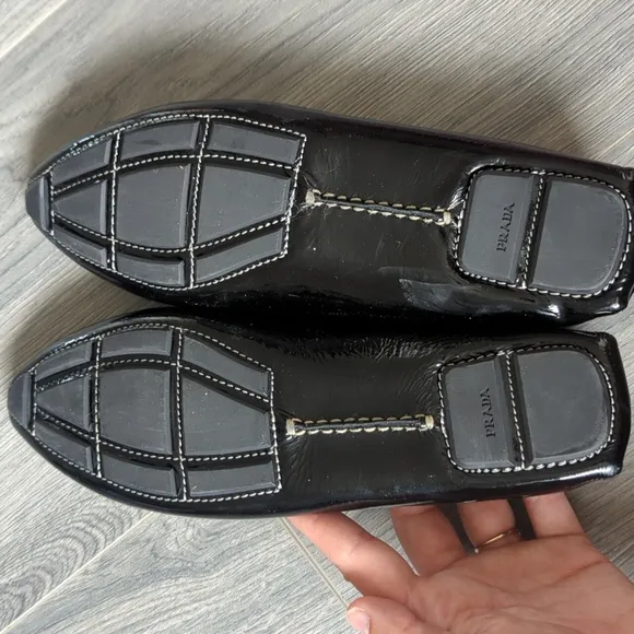 Prada Vintage Patent Leather Driving Moccasins