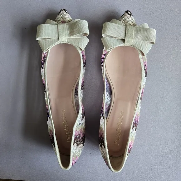 Pretty Ballerinas Ella Pointy Toe Flat Shoes Women's 9 Coquette Feminine Ballet