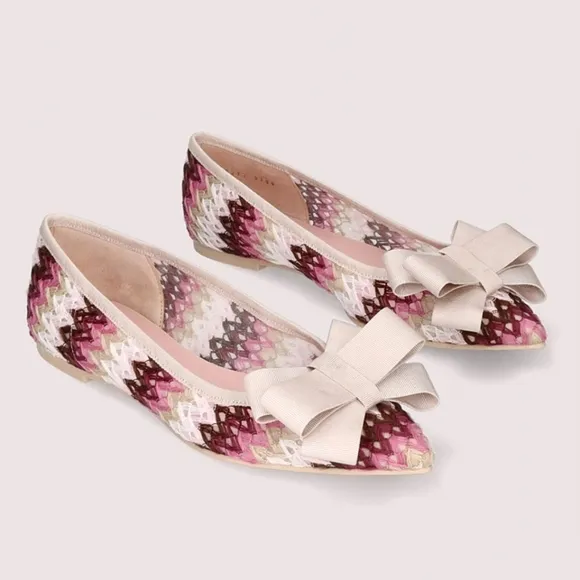 Pretty Ballerinas Ella Pointy Toe Flat Shoes Women's 9 Coquette Feminine Ballet