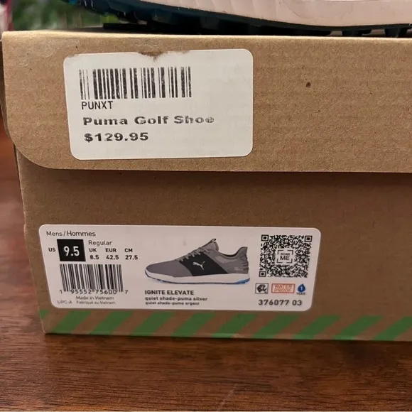 Puma Ignite Elevate Men’s Golf Shoes Gray and Black 9.5 Regular Soft Spikes