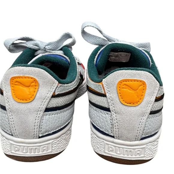 Puma Men’s 7.5 Suede Layers Heritage Gray Black Varsity Green Retro Sneakers
