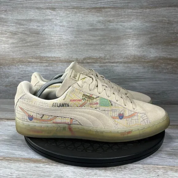 Puma  Mens Atlanta Map Special Edition Suede Sneakers Size 10.5