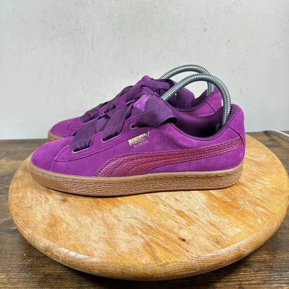 Puma Suede Heart SNK Jr Dark Purple Sneakers‎ Shoes Men's Size 6.5 C