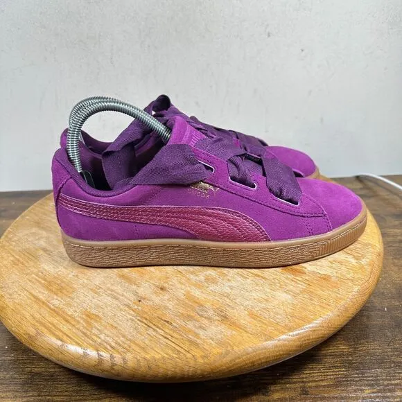 Puma Suede Heart SNK Jr Dark Purple Sneakers‎ Shoes Men's Size 6.5 C