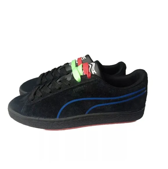 PUMA Suede Hypnotic Shoes Men's Size 7.5 Sneakers Black Lápis Blue Red