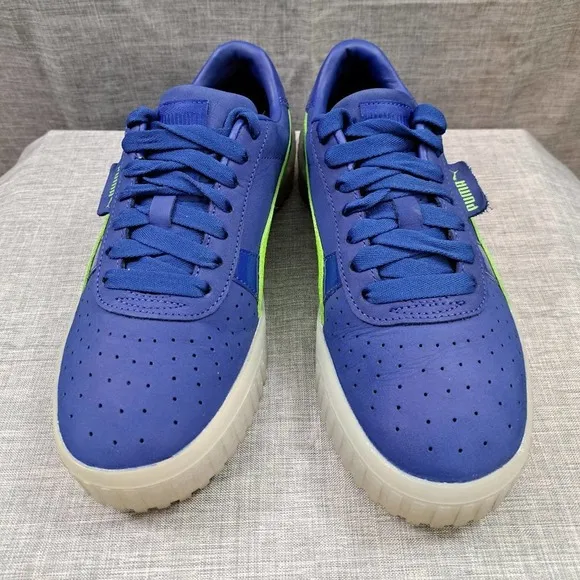 Puma Womens Cali 90s Surf The Web 370249 01 Blue Casual Shoes Sneakers Size 8