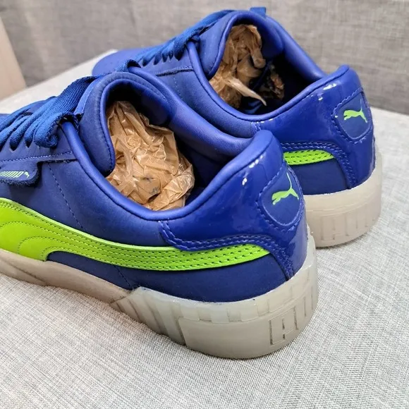 Puma Womens Cali 90s Surf The Web 370249 01 Blue Casual Shoes Sneakers Size 8