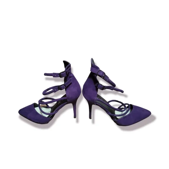 Purple Strappy Stiletto Heels Shoes Pump Size 8.5 no box