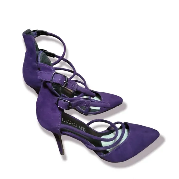 Purple Strappy Stiletto Heels Shoes Pump Size 8.5 no box
