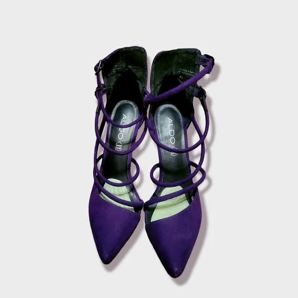 Purple Strappy Stiletto Heels Shoes Pump Size 8.5 no box