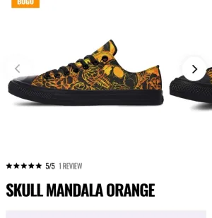 Raad Shop Skull Mandala Orange Men Size 12 Shoes