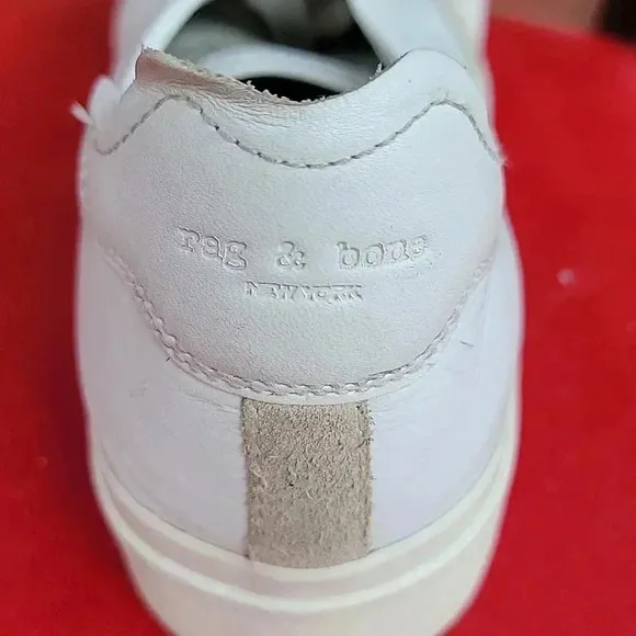 Rac&amp;bone women white leather tennis shoes Pre-owned