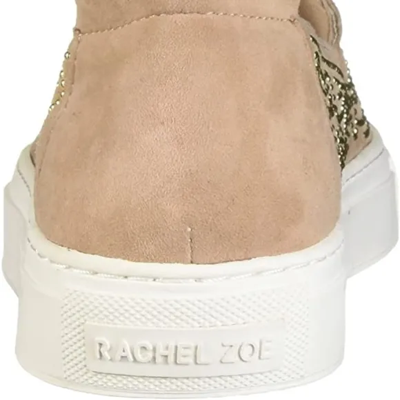 Rachel Zoe Burke Blush Suede Studded Slip-on Fashion Sneakers Leather Loafers