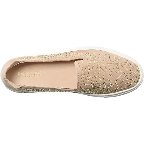 Rachel Zoe Burke Blush Suede Studded Slip-on Fashion Sneakers Leather Loafers