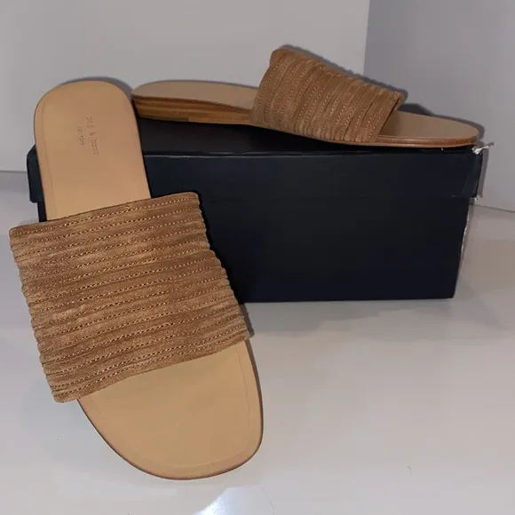 Rag &amp; bone Cameron Sandal Slide in Camel Suede size 10 US or 40 EU New In Box