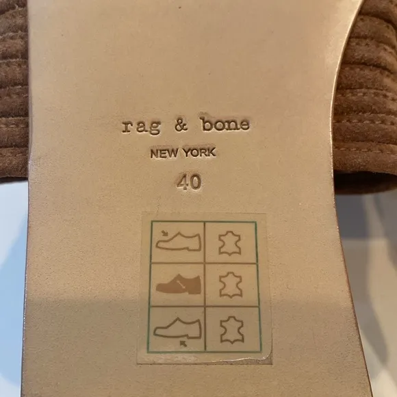 Rag &amp; bone Cameron Sandal Slide in Camel Suede size 10 US or 40 EU New In Box