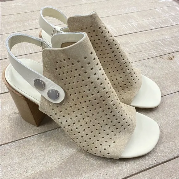Rag &amp; Bone LEIGH Stacked Suede Sandal - Stucco - NIB - Size 9.5 - $495 MRSP