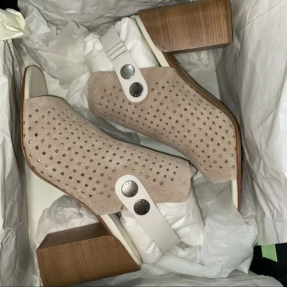 Rag &amp; Bone LEIGH Stacked Suede Sandal - Stucco - NIB - Size 9.5 - $495 MRSP