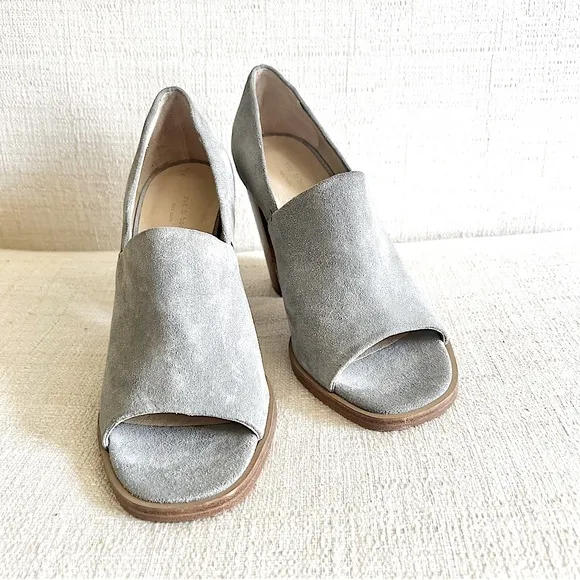 Rag &amp; Bone Myra Lofty Stacked Heels in Gray Suede EU Size 37
