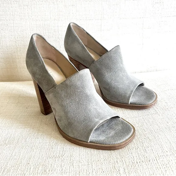 Rag &amp; Bone Myra Lofty Stacked Heels in Gray Suede EU Size 37