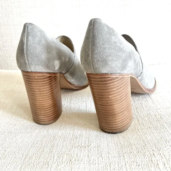 Rag &amp; Bone Myra Lofty Stacked Heels in Gray Suede EU Size 37