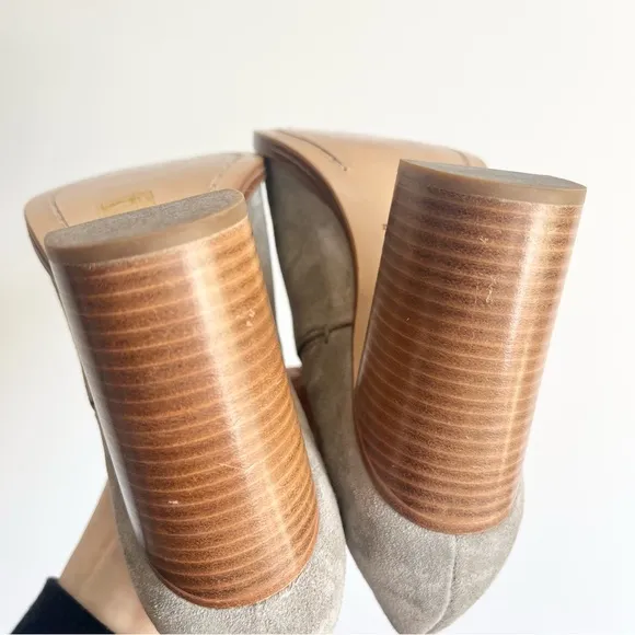 Rag &amp; Bone Myra Lofty Stacked Heels in Gray Suede EU Size 37