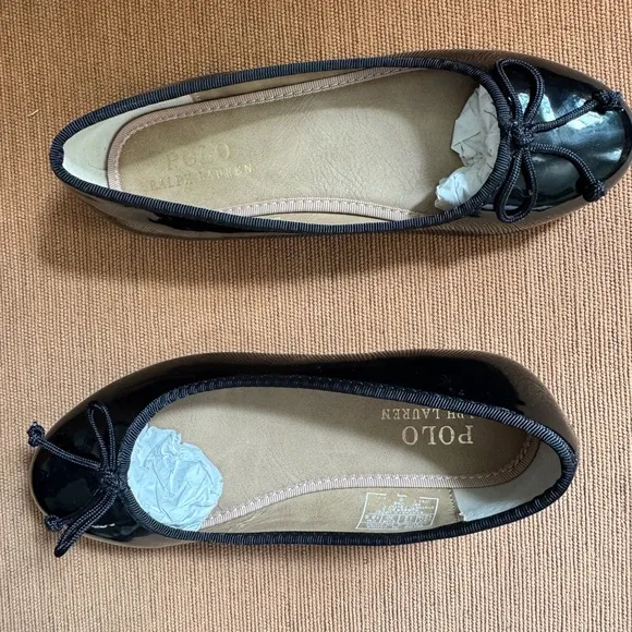 Ralph Lauren Black Dress Shoes with Patent Leather Finish