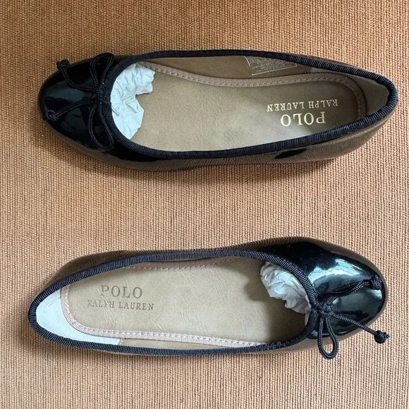Ralph Lauren Black Dress Shoes with Patent Leather Finish