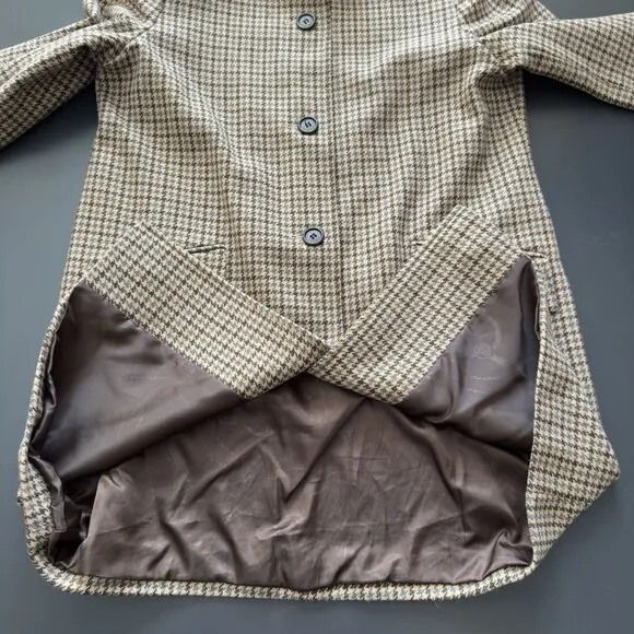 Ralph Lauren Equestrian Chore Jacket Reefer Blazer Houndstooth Academia Coatigan