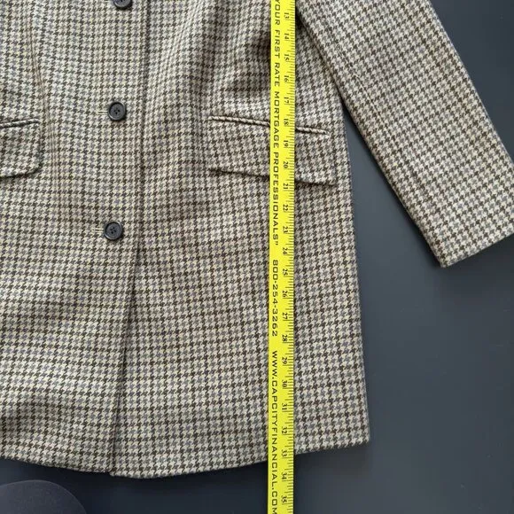 Ralph Lauren Equestrian Chore Jacket Reefer Blazer Houndstooth Academia Coatigan