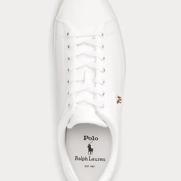 Ralph Lauren Men's Longwood White Leather Sneakers sz 15. Super clean