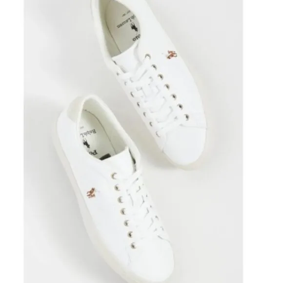 Ralph Lauren Men's Longwood White Leather Sneakers sz 15. Super clean