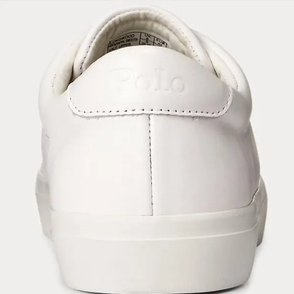 Ralph Lauren Men's Longwood White Leather Sneakers sz 15. Super clean