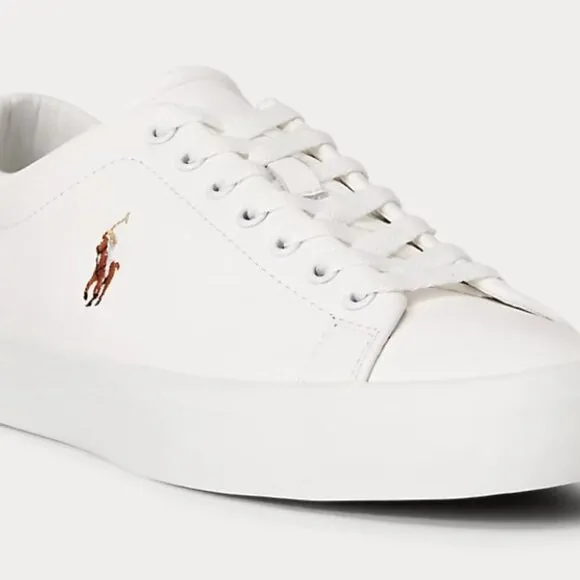 Ralph Lauren Men's Longwood White Leather Sneakers sz 15. Super clean