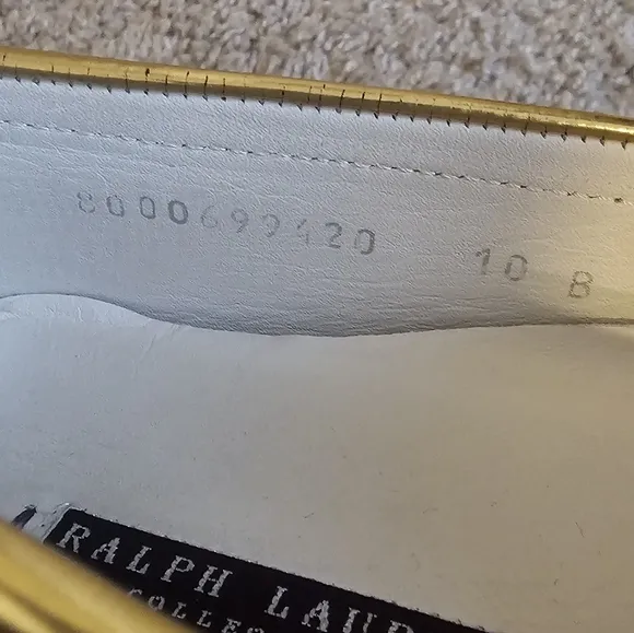 RALPH LAUREN Purple Label Made In Italy Gold Loafers Size 10B