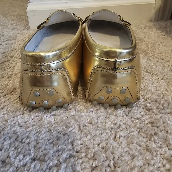 RALPH LAUREN Purple Label Made In Italy Gold Loafers Size 10B