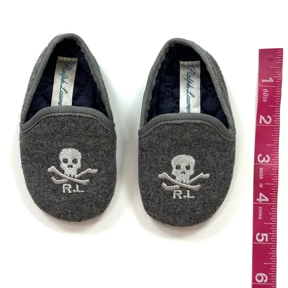 Ralph Lauren Skull &amp; Crossbones Smoking Slippers