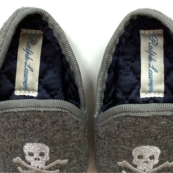 Ralph Lauren Skull &amp; Crossbones Smoking Slippers