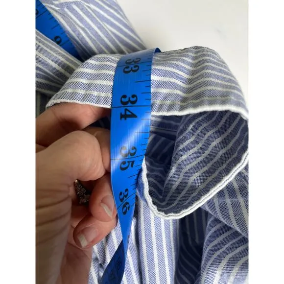 Ralph Lauren XXL Blue White Stripe Oxford Shirt Classic Fit Pony Logo