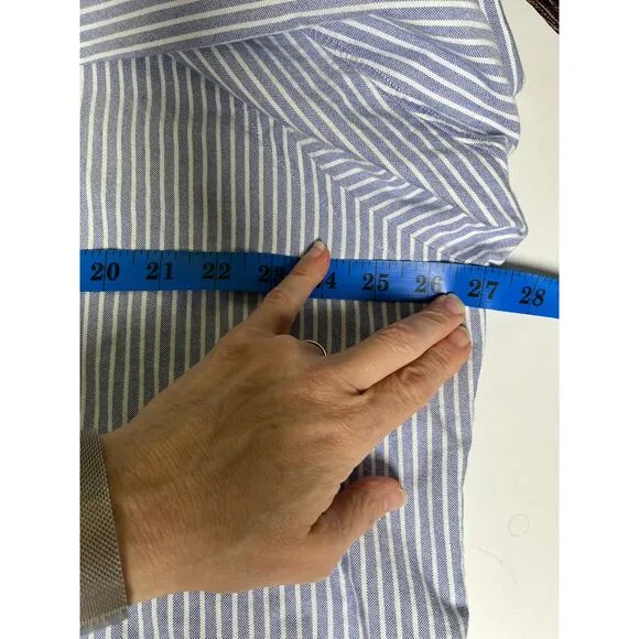 Ralph Lauren XXL Blue White Stripe Oxford Shirt Classic Fit Pony Logo