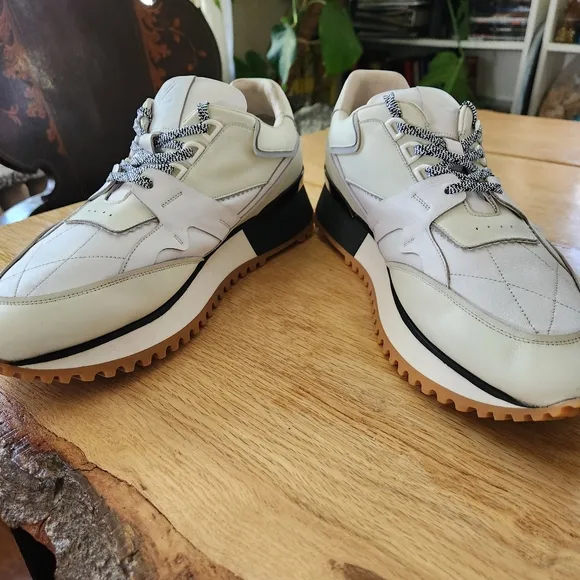 RARE Leizilei Calf Leather Sneakers Mens Size 12 White Platform Shoes Y2k