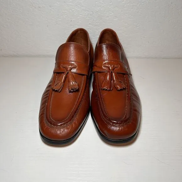 Rare Vintage Rand Golden Brown Tassel Leather Loafers Shoes Mens Sz 7.5M M1068