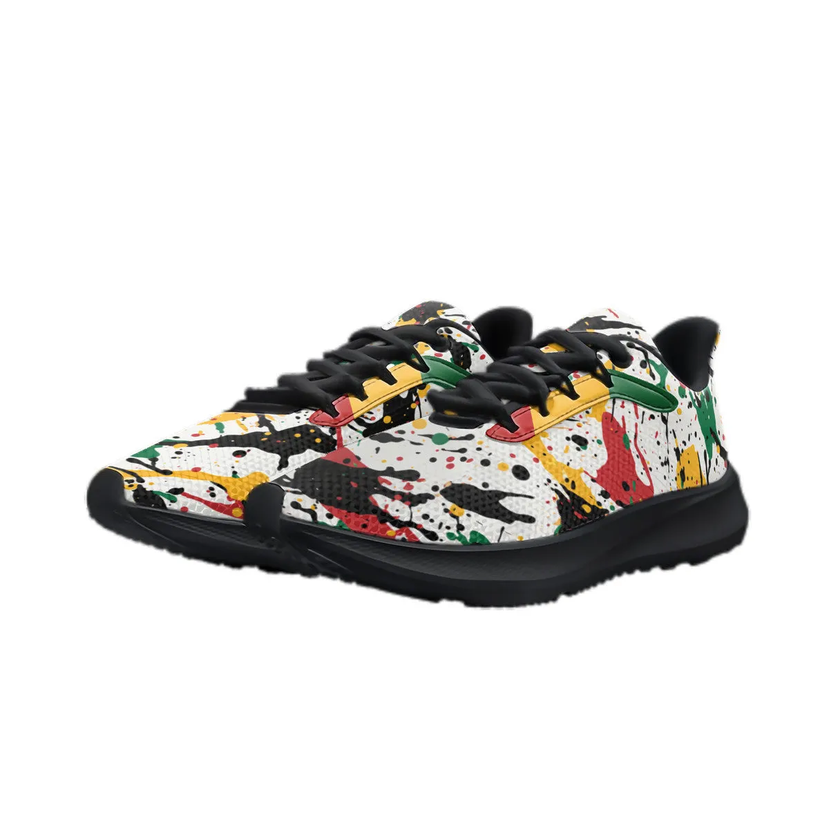 Rasta Shoes - Paint Splattered Running Shoes