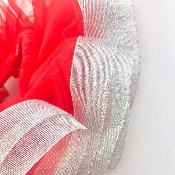 Red &amp; Silver Tutu w/matching Soft Shoes &amp; Bow
