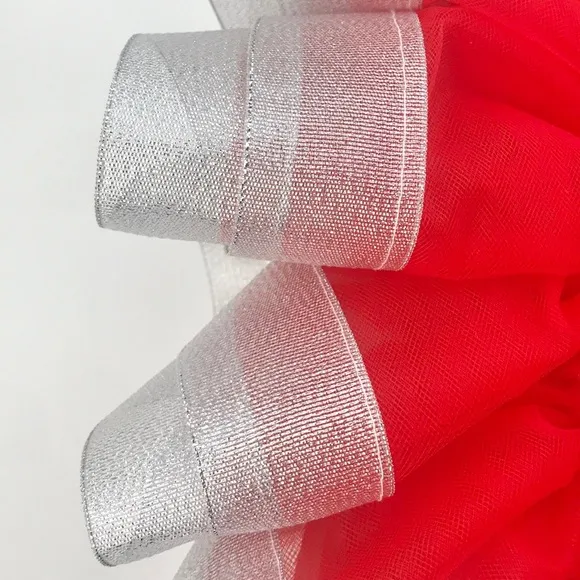 Red &amp; Silver Tutu w/matching Soft Shoes &amp; Bow