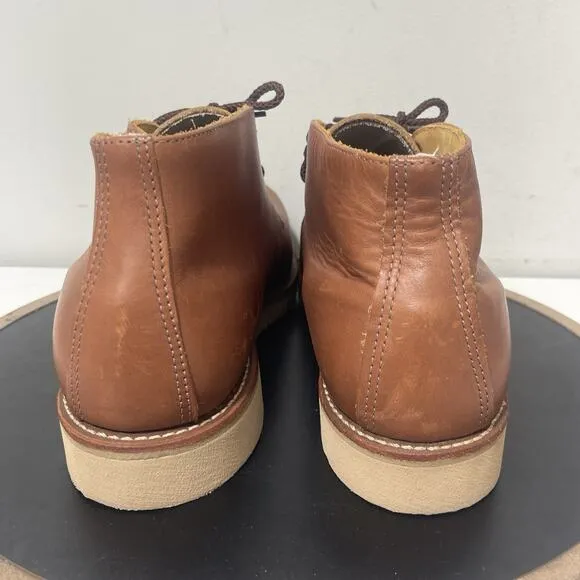 Red Wing Boots Men Size 12 E2 595 Tread Chukka Soft Toe Leather Tan Vibram