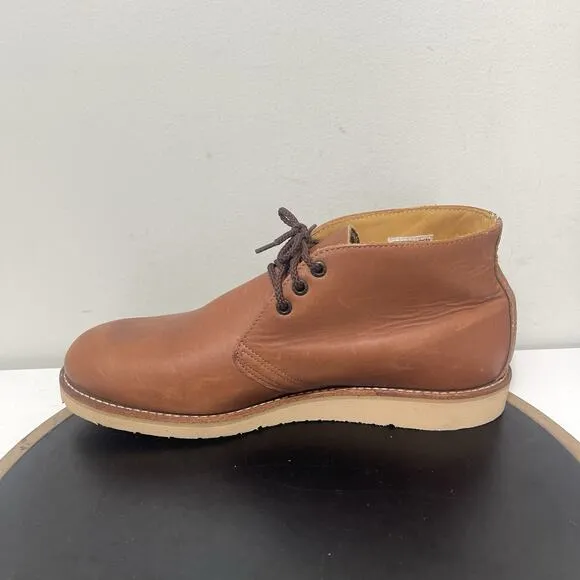 Red Wing Boots Men Size 12 E2 595 Tread Chukka Soft Toe Leather Tan Vibram