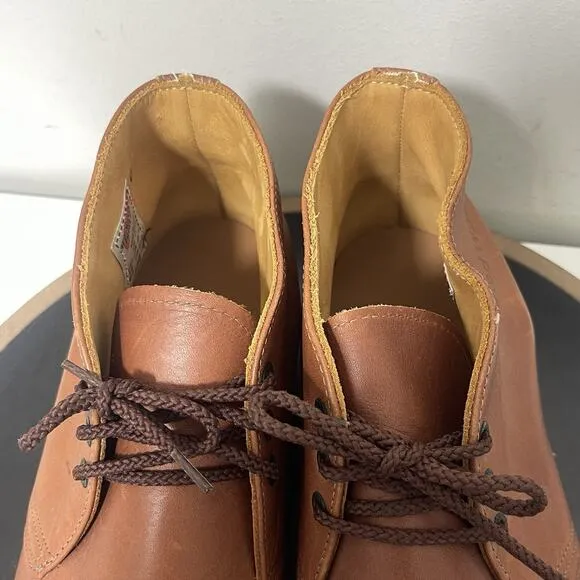 Red Wing Boots Men Size 12 E2 595 Tread Chukka Soft Toe Leather Tan Vibram