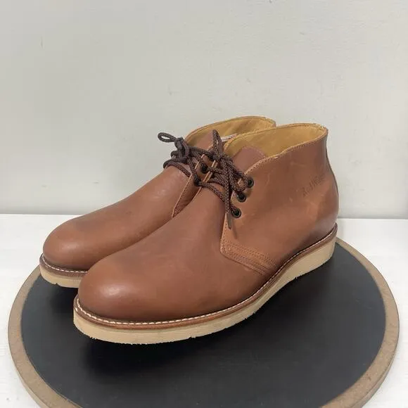 Red Wing Boots Men Size 12 E2 595 Tread Chukka Soft Toe Leather Tan Vibram